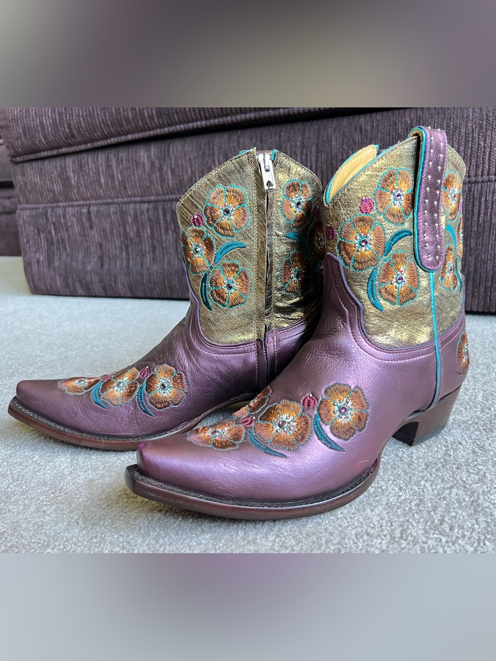 Price is firm Old Gringo 8.5 B Western Cowboy Boots Zip Ankle Booties Vermillion